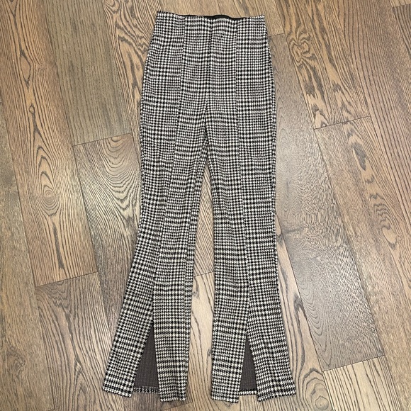 H&M Slit Leggings Plaid High Rise Stretch Small S - Picture 1 of 5
